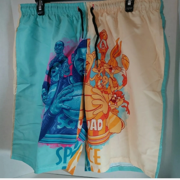 Cosplay Men's Size Large Multicolored Swim Trunks "Space Jam LJ Squad" - Picture 3 of 9